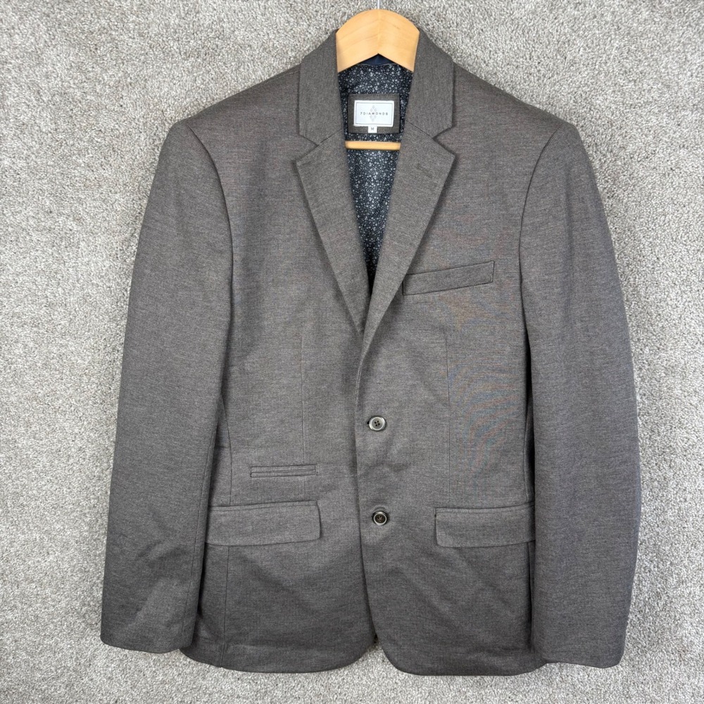 7 Diamonds Newport Brown Stretch Blazer Sport Coat BLZ-8300 Mens Size Medium